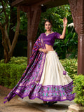 Purple Color Patola Print With Tussar Silk Lehenga Choli - women's fashion mart