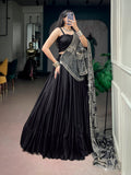 Black Color Moonga SIlk Chaniya Choli