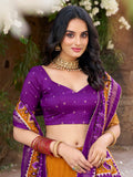 Mustard Color Patola Printed Tussar Silk Lehenga Choli