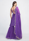 Spaghetti Style Purple Sharara Set -Salwar Kameez Purple / XS women's fashion mart