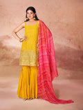 Spaghetti Style Sharara Suit with Bandhani Dupatta - women's fashion mart