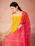 Spaghetti Style Sharara Suit with Bandhani Dupatta - women's fashion mart