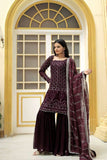 Stunning Faux Georgette Sequins Embroidered Top Sharara Set - women's fashion mart
