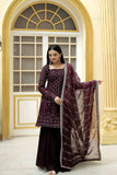 Stunning Faux Georgette Sequins Embroidered Top Sharara Set - women's fashion mart