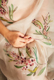 Sufi Beige Organza Silk Saree - women's fashion mart