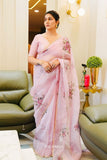 Tara Pink Organza Silk Saree - women's fashion mart