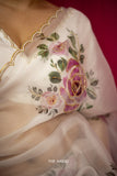 Tara White Organza Silk Saree - women's fashion mart