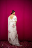 Tara White Organza Silk Saree - women's fashion mart