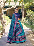 Sky Blue Color Printed Lehenga Choli