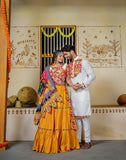 Three Tal Traditional Rayon Navratri Lehenga Choli Set - women's fashion mart