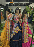 Three Tal Traditional Rayon Navratri Lehenga Choli Set - women's fashion mart