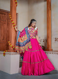 Three Tal Traditional Rayon Navratri Lehenga Choli Set - women's fashion mart