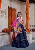 Three Tal Traditional Rayon Navratri Lehenga Choli Set - women's fashion mart