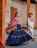 Three Tal Traditional Rayon Navratri Lehenga Choli Set - women's fashion mart