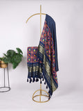 Navy Blue Color Digital Print And Lagadi Patta Gaji Silk Dupatta - women's fashion mart