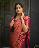 Traditional Kanjivaram Woven Silk Saree With Blouse Piece - women's fashion mart