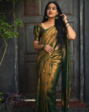 Traditional Kanjivaram Woven Silk Saree With Blouse Piece - women's fashion mart