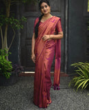 Traditional Kanjivaram Woven Silk Saree With Blouse Piece - women's fashion mart