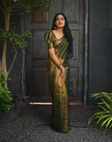 Traditional Kanjivaram Woven Silk Saree With Blouse Piece - women's fashion mart