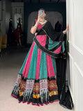 Pink Color Bandhej And Ajarakh Printed Rayon Chaniya Choli