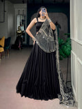 Black Color Moonga SIlk Chaniya Choli