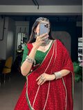 Durga Pooja Wear Red Lehenga Choli