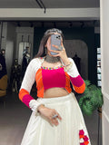 White Color Plain Rayon Chaniya Choli