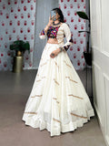 White Color Sequins Lace Touch up Rayon Chaniya Choli