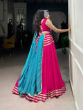 Pink Color Sequince Lace Touch Up Rayon Lehenga Choli