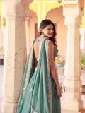 Sky Blue Color Engagement Wear Chaniya Choli