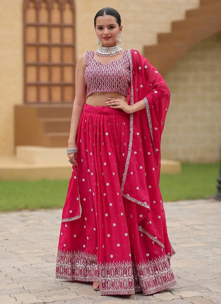Designer Pink Classic  Lehenga Choli Set - women's fashion mart