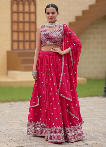 Designer Pink Classic  Lehenga Choli Set - women's fashion mart