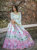 Pista Color Vaishali Silk Printed Lehenga Choli With Dupatta