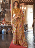 Mesmerizing Mustard Digital Printed Viscos Soft Silk Saree - women's fashion mart