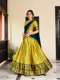 Parrot Color Weaving Work With Paithani Concept Cotton Silk Lehenga Choli - women's fashion mart