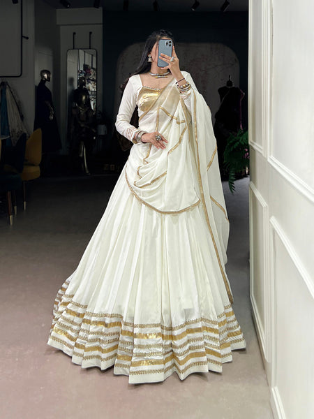 White Color Lace Touch Up Rayon Chaniya Choli