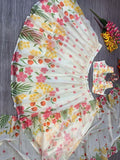 White Premium Taby Silk With Beautiful Floral Print With Heavy Cancan Lehenga - INSPIRED | Ready To Wear - women's fashion mart