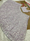 White Premiums Silk Georgette Embellished With Beautiful Whiscose Thread Work And Sequins Work | Ready To Wear - women's fashion mart