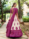 Wine Color Bandhej Printed Tussar Silk Lehenga Choli - women's fashion mart
