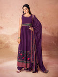 Wine Color Georgette Suit With Dupatta - women's fashion mart