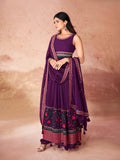 Wine Color Georgette Suit With Dupatta - women's fashion mart