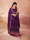 Wine Color Georgette Suit With Dupatta - women's fashion mart