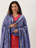 Blue Color Patola Print With Foil Work Also Comes With Tassels Tussar Silk Dupatta -dupatta for lehenga online Default Title women's fashion mart