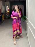 Purple Color Patola Printed Gaji Silk Kaftan - women's fashion mart