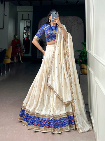 Off White Color Wedding Wear Lehenga