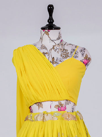Yellow Color Georgette Ready Made Blouse - women's fashion mart