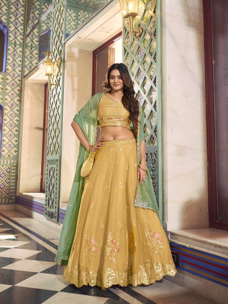 Yellow Color Haldi Wear Chaniya Choli