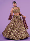 Zari With Sequins Lilac Georgette Chaniya - women's fashion mart