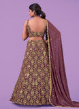 Zari With Sequins Lilac Georgette Chaniya - women's fashion mart